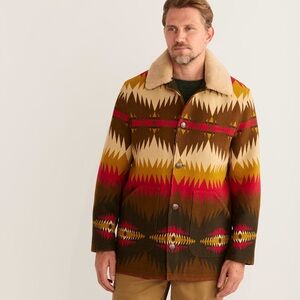 Pendleton MEN'S BROWNSVILLE SHEARLING-COLLAR WOOL COAT XXL **NEW**